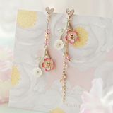 Plum Blossom Asymmetrical Earrings