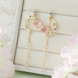 Gold Flower Asymmetrical Earrings