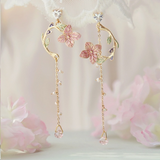 Gold Flower Asymmetrical Earrings