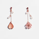 Asymmetrical Cherry Blossom Earrings