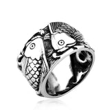 Silver Koi Fish Ring