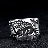 Silver Koi Fish Ring