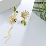 Daisy and Bee Asymmetrical Earrings